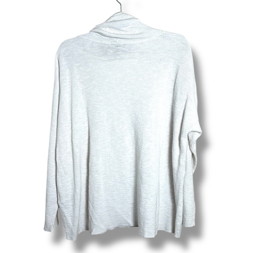 Eileen Fisher White Mock Neck Linen/Cotton Sweater XL Coastal Grandma - Picture 5 of 5
